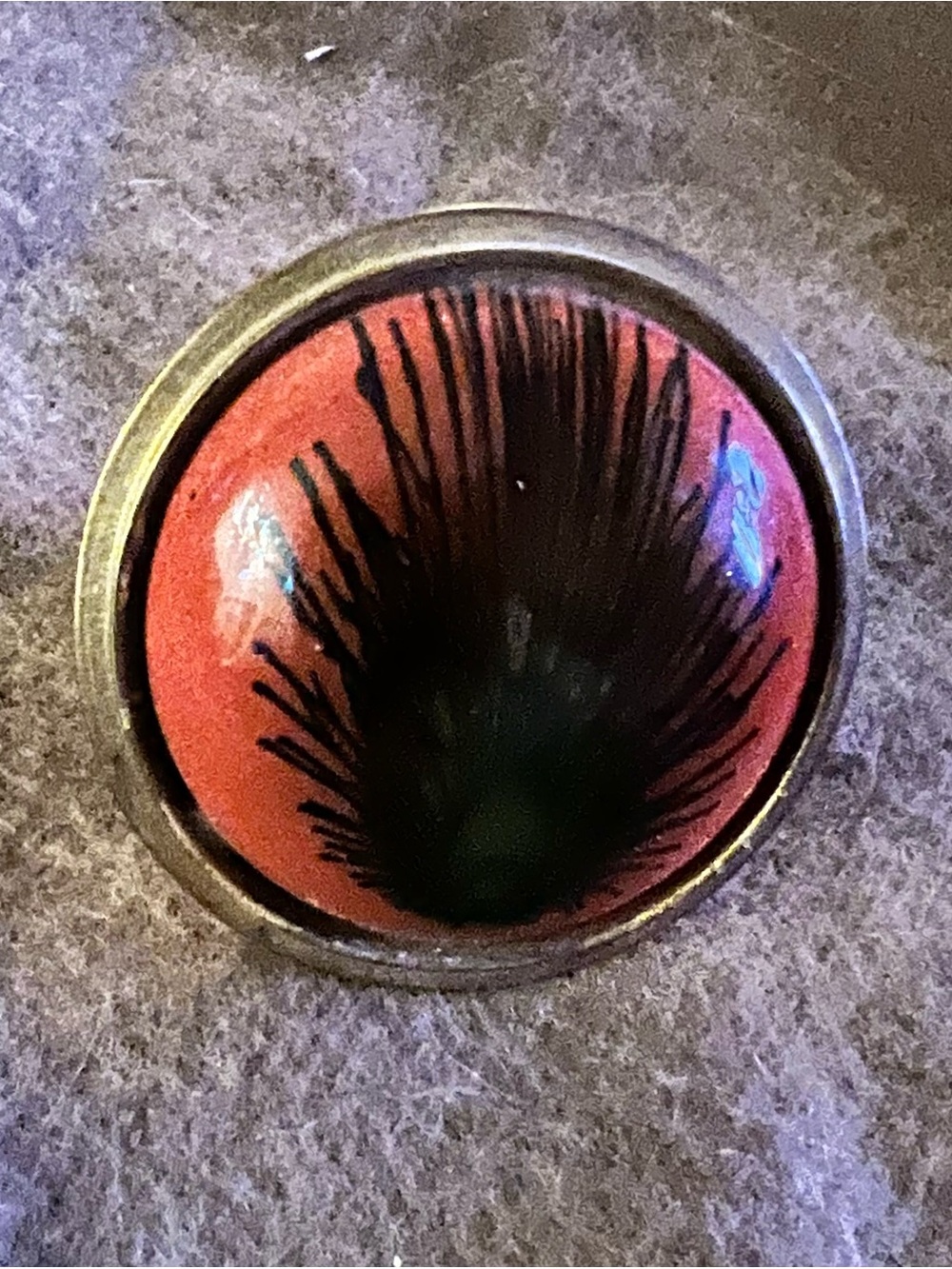 Red and Black Artful Dome Ring